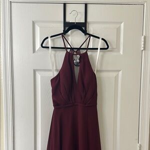 Elegant Burgundy Evening Gown